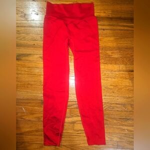 PINK Active Victoria's Secret Red Leggings with Wide Waistband Size XS